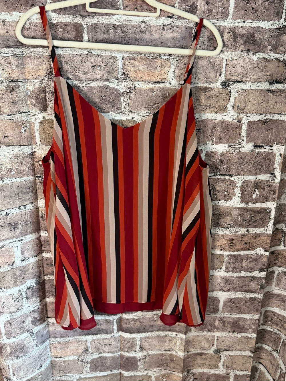 torrid Red and Rust Striped Spaghetti Strap Cami 2X